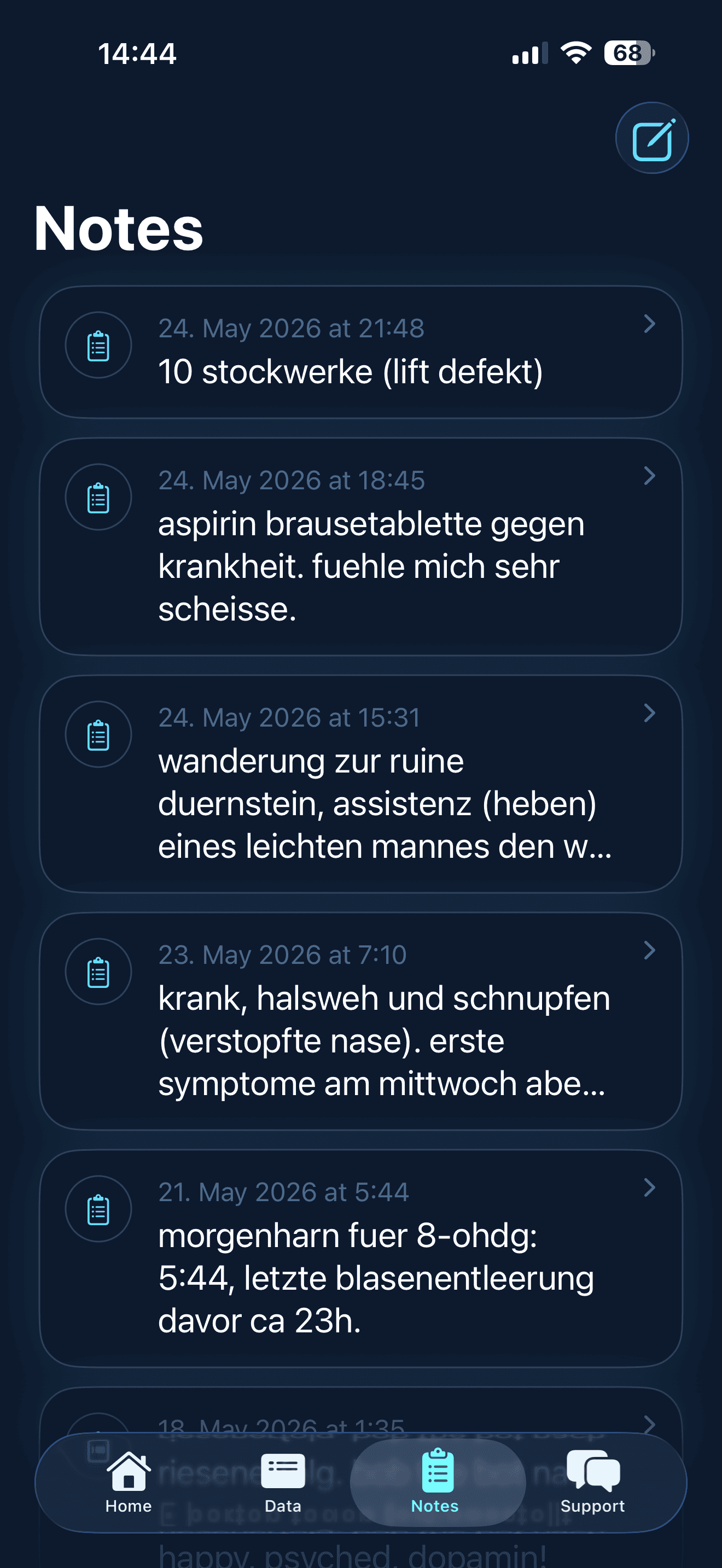 Thalos app — Notes as signal